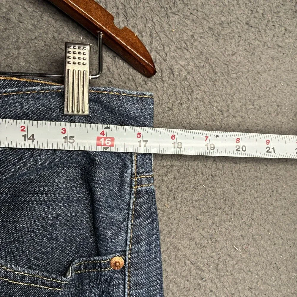 Levis Jeans Mens (Measured 34x33) Blue Denim 527 Low Boot Cut Dark Wash Flare
